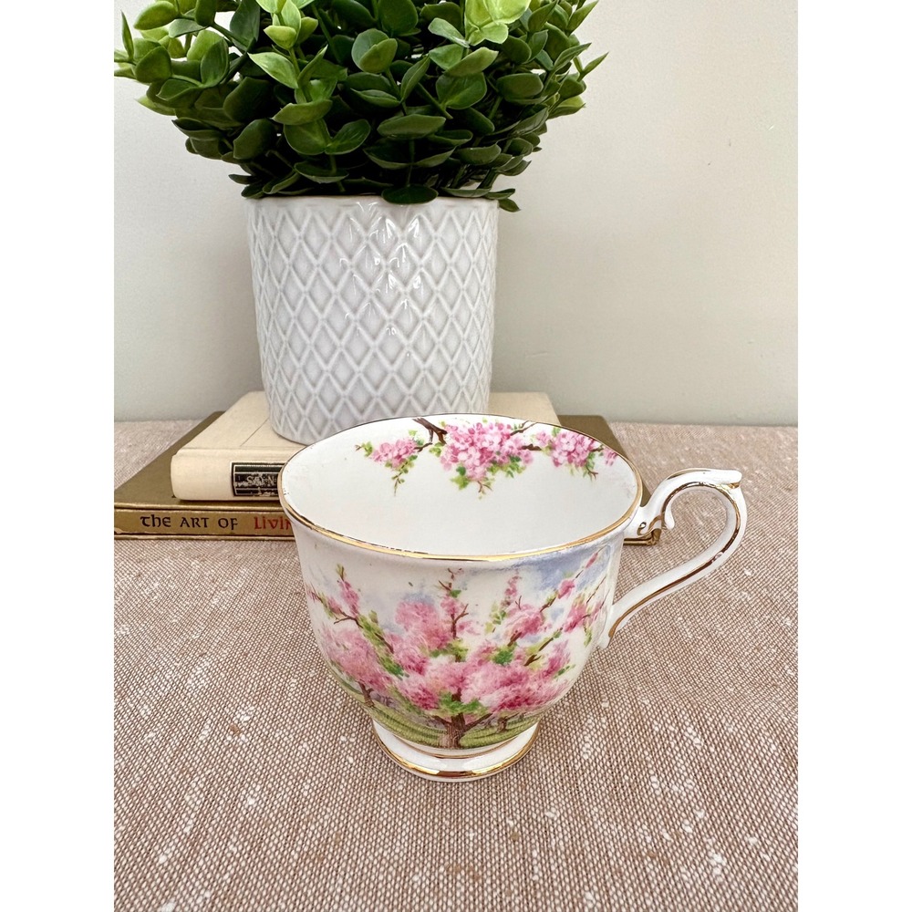VTG Royal Albert Blossom Time Cherry Blossom Teacup Saucer Set Sakura Porcelain - Picture 16 of 17